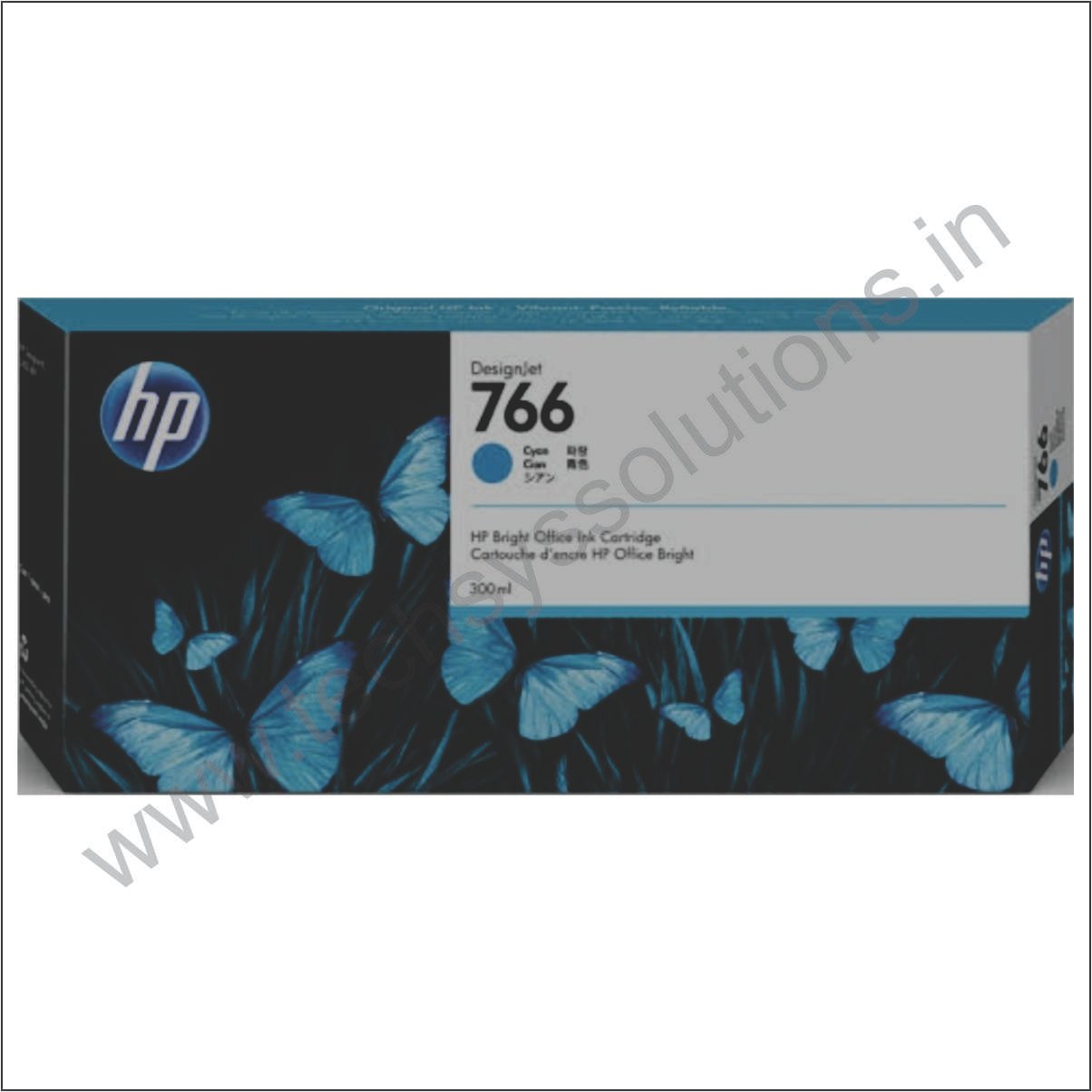 HP 766 CYAN INK CARTRIDGE 300ML (P2V89A)